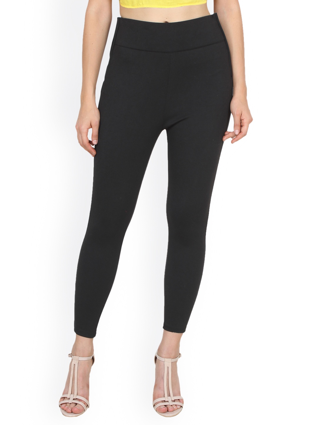 

Cation Women Black Woven Jeggings