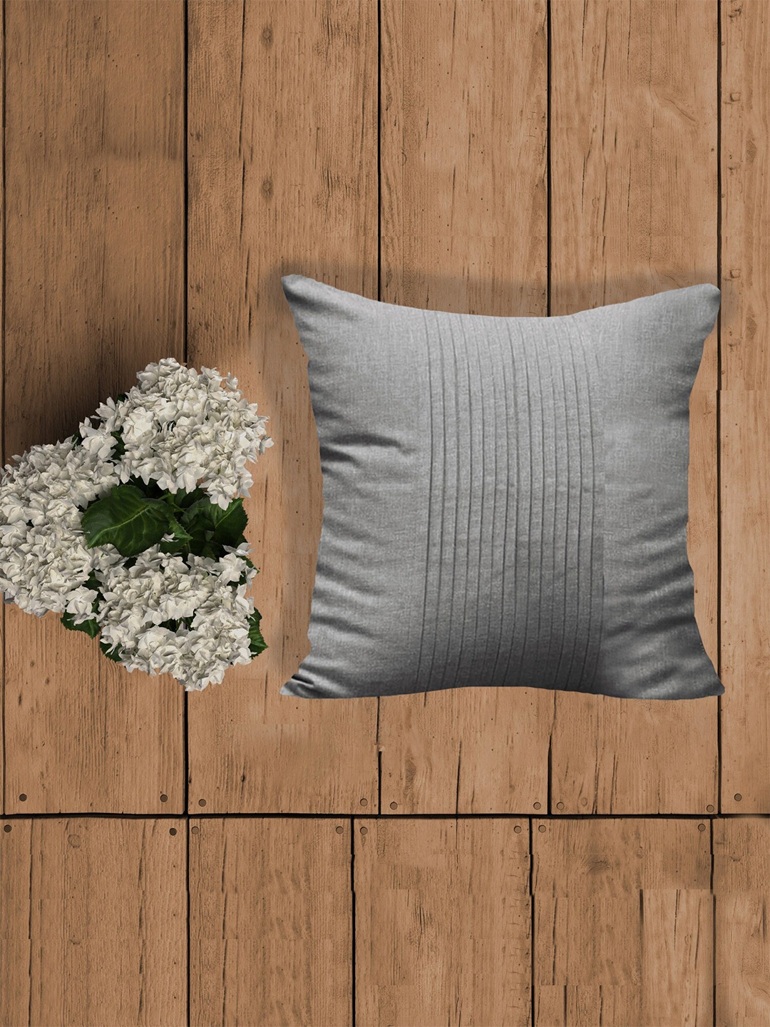 

ZEBA Grey Cotton Square Cushion Cover