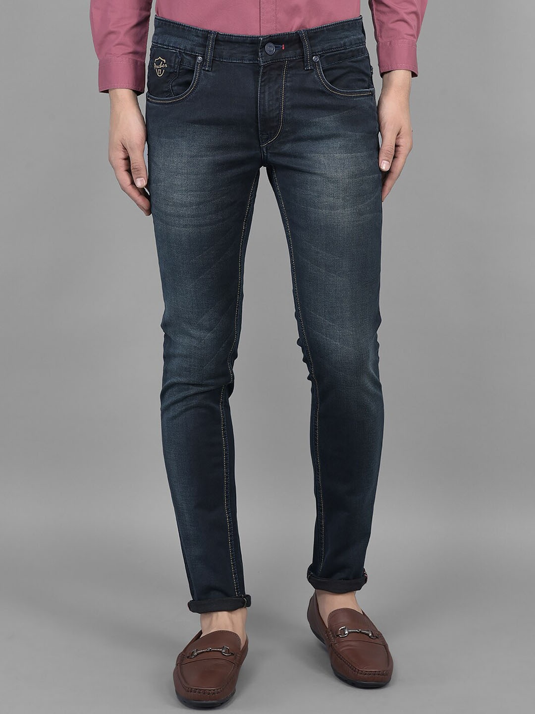 

American Archer Men Low-Rise Smart Fit Light Fade Stretchable Jeans, Blue
