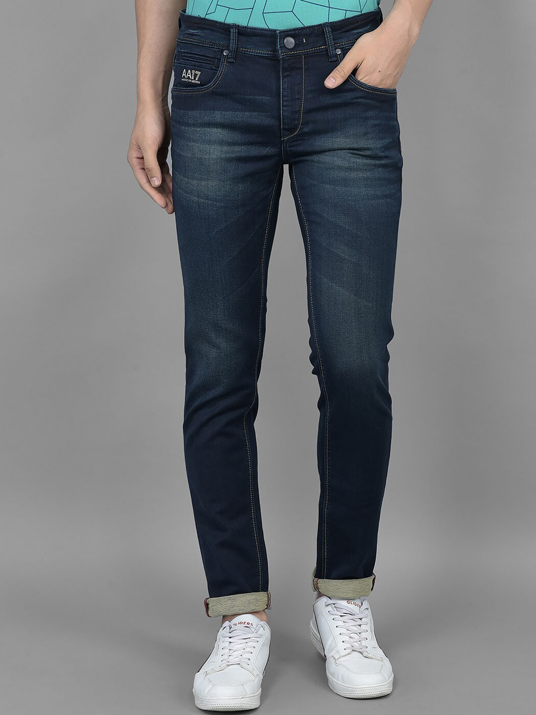 

American Archer Men Low-Rise Smart Fit Light Fade Stretchable Jeans, Blue