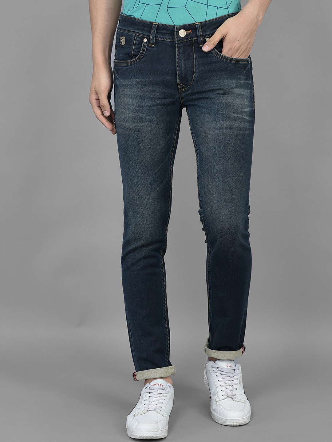 

American Archer Men Low-Rise Smart Fit Light Fade Stretchable Jeans, Blue