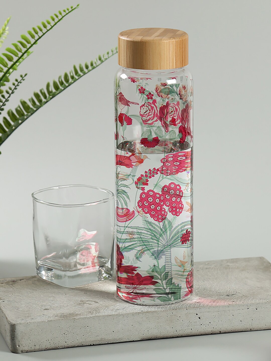 

India Circus by Krsnaa Mehta Printed Glass Water Bottle - 1L, Transparent