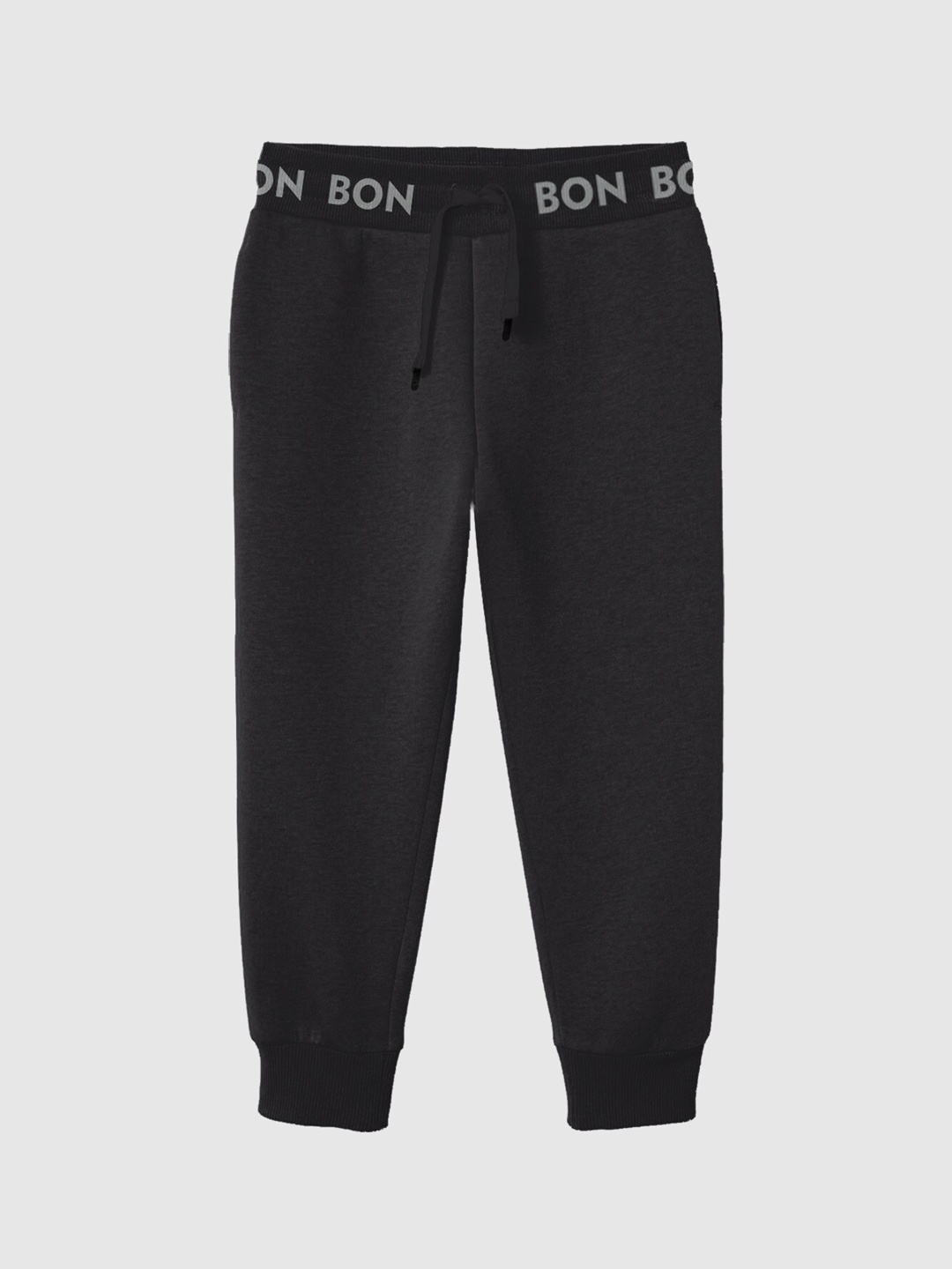 

BONKIDS Boys Printed Waistband Mid-Rise Joggers, Black