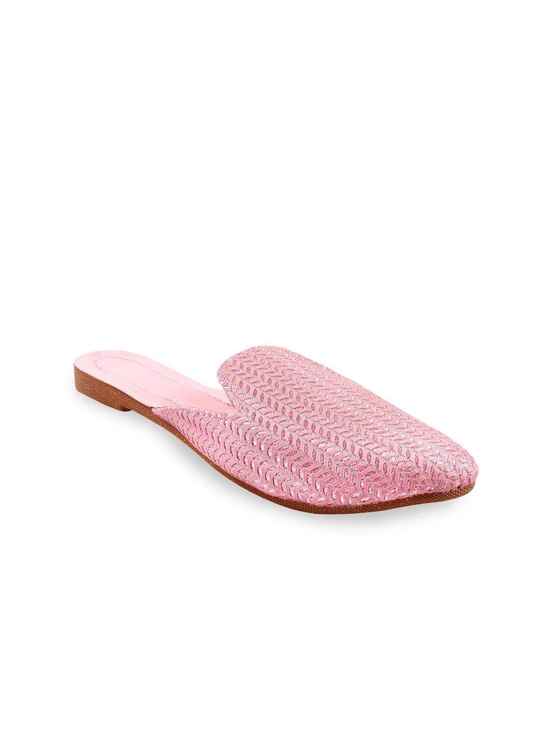 

Apratim Embellished Round Toe Mules, Pink