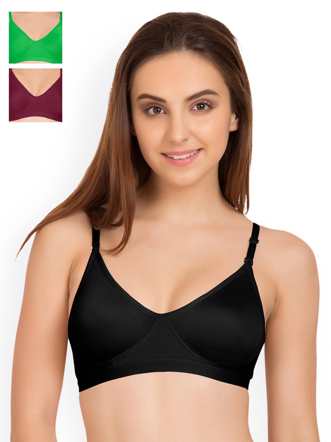 

Tweens Pack of 3 Full-Coverage T-shirt Bras TW9265, Black