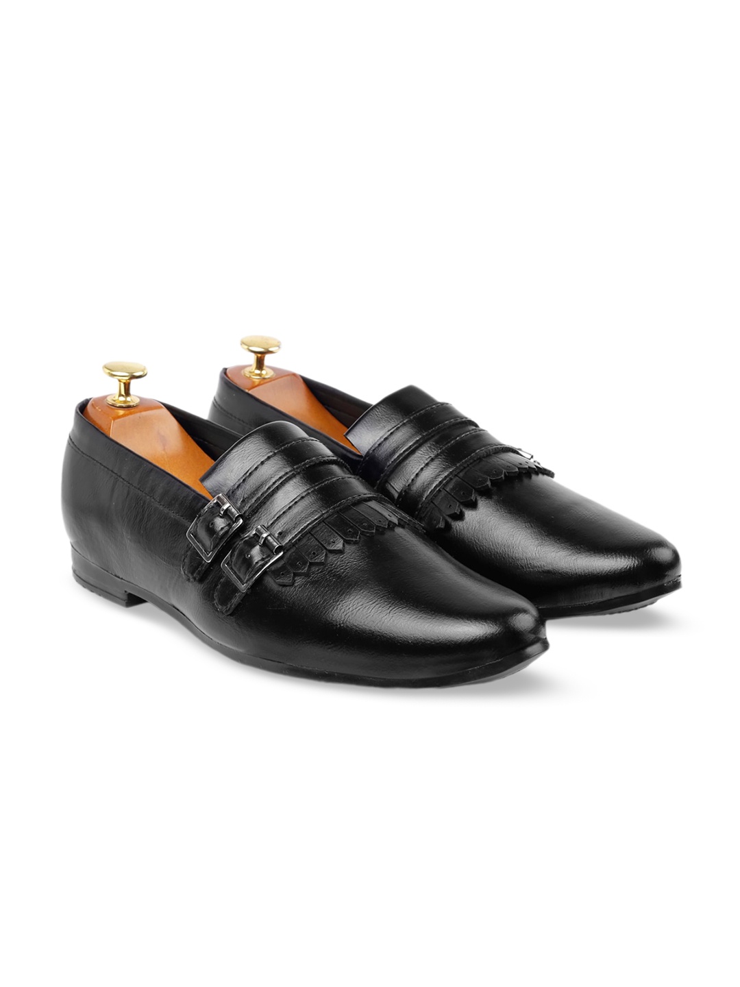 

Bxxy Men Double Monk Slip-On Shoes, Black