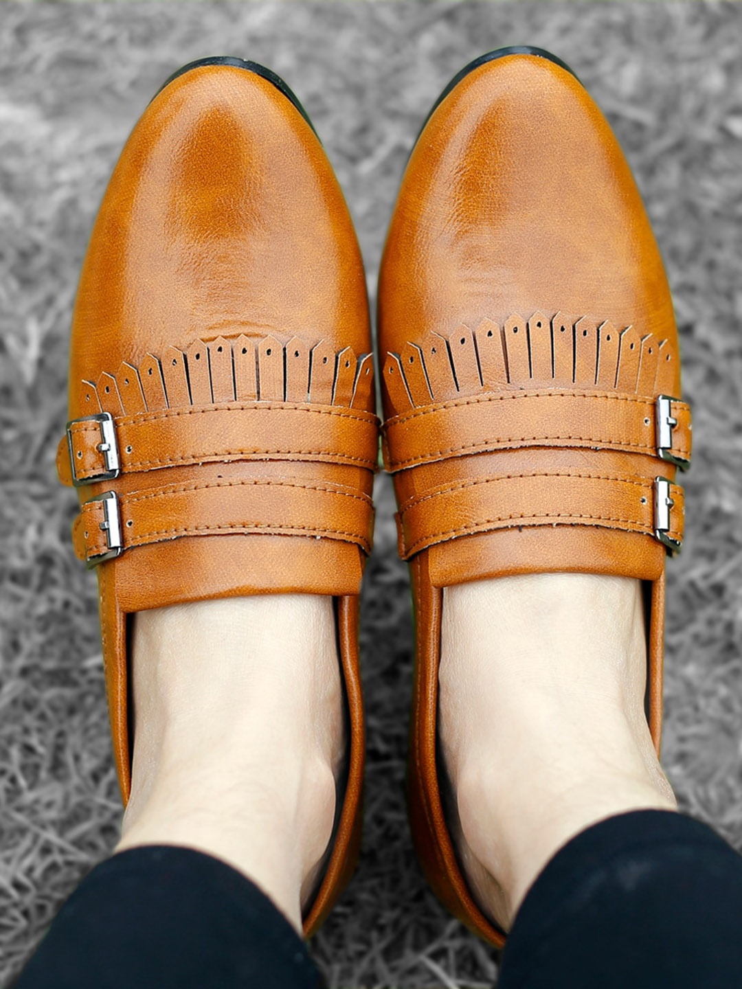 

Bxxy Men Double Monk Loafers, Tan