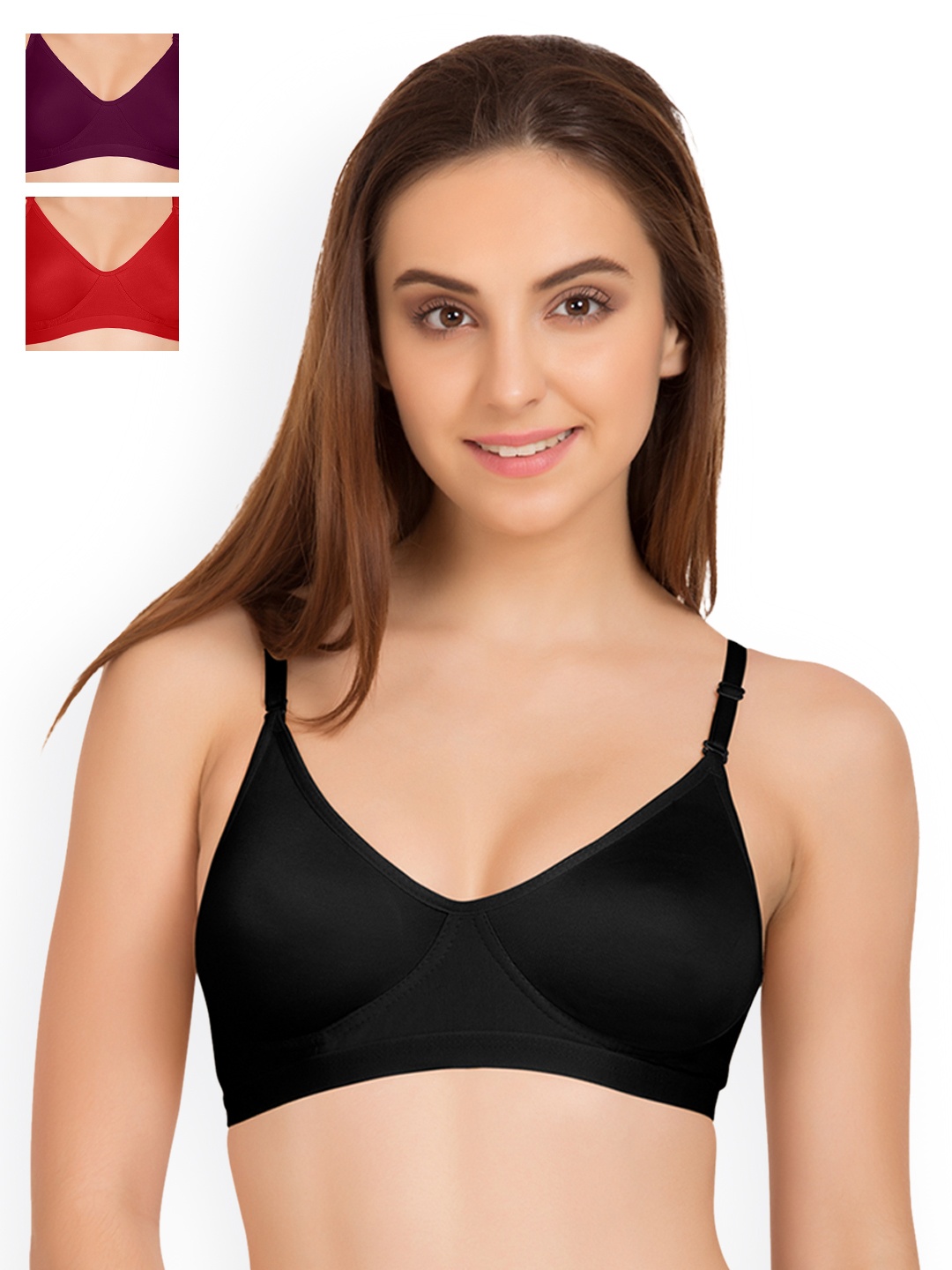 

Tweens Pack of 3 Full-Coverage T-shirt Bras TW9265, Black
