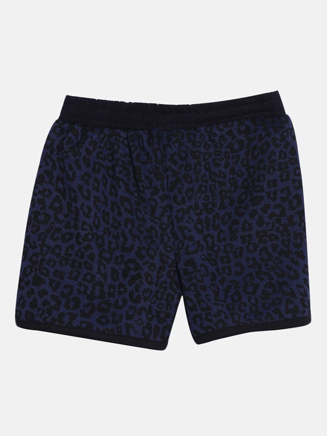 

Kryptic Girls Animal Printed Slim Fit Pure Cotton Shorts, Black