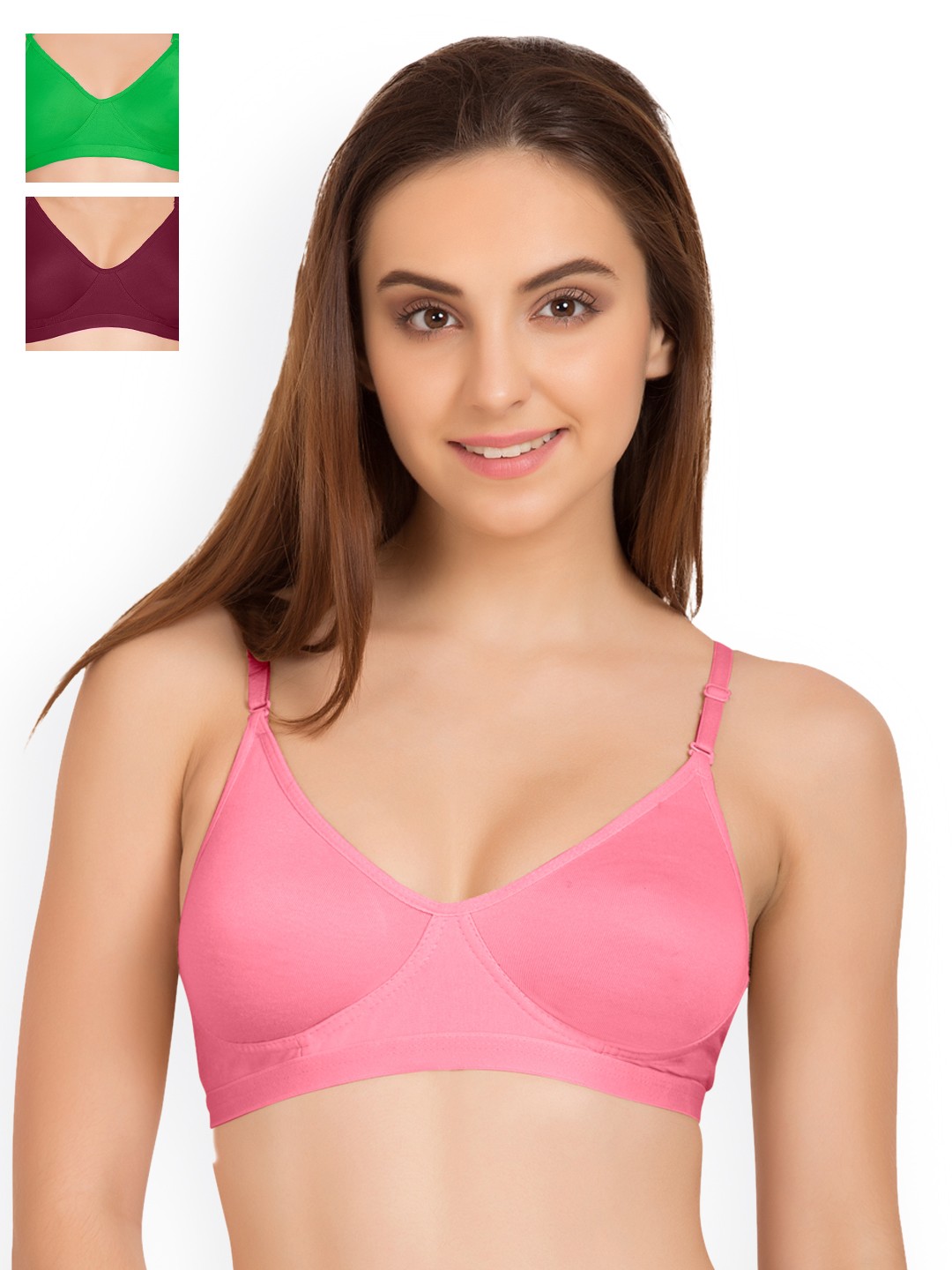 

Tweens Pack of 3 Full-Coverage T-shirt Bras TW9265, Pink