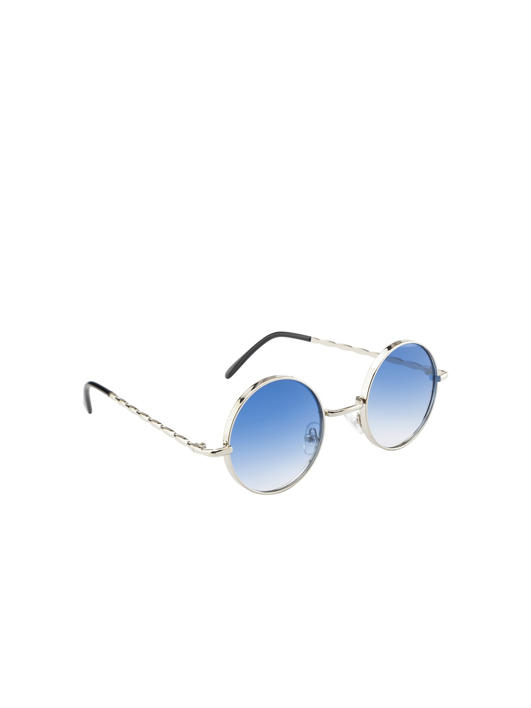 

WROGN Full Rim Round Sunglasses with UV Protected Lens- WR-G23147, Silver