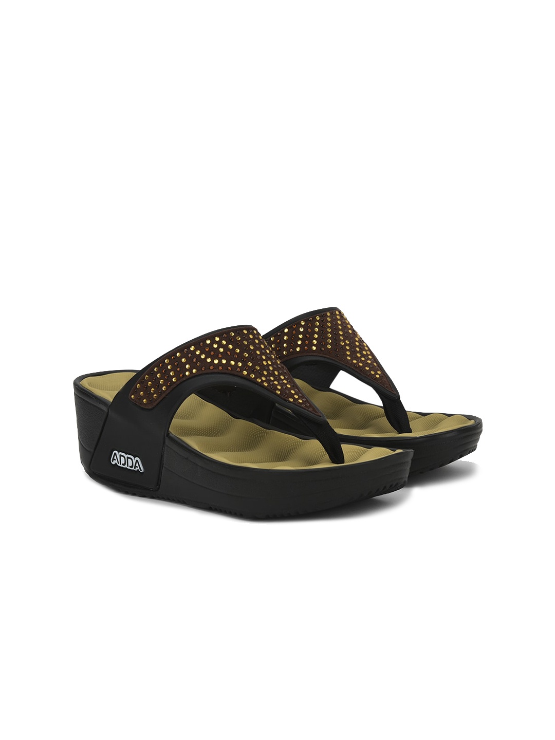 

Adda Embellished Open Toe Wedges, Brown