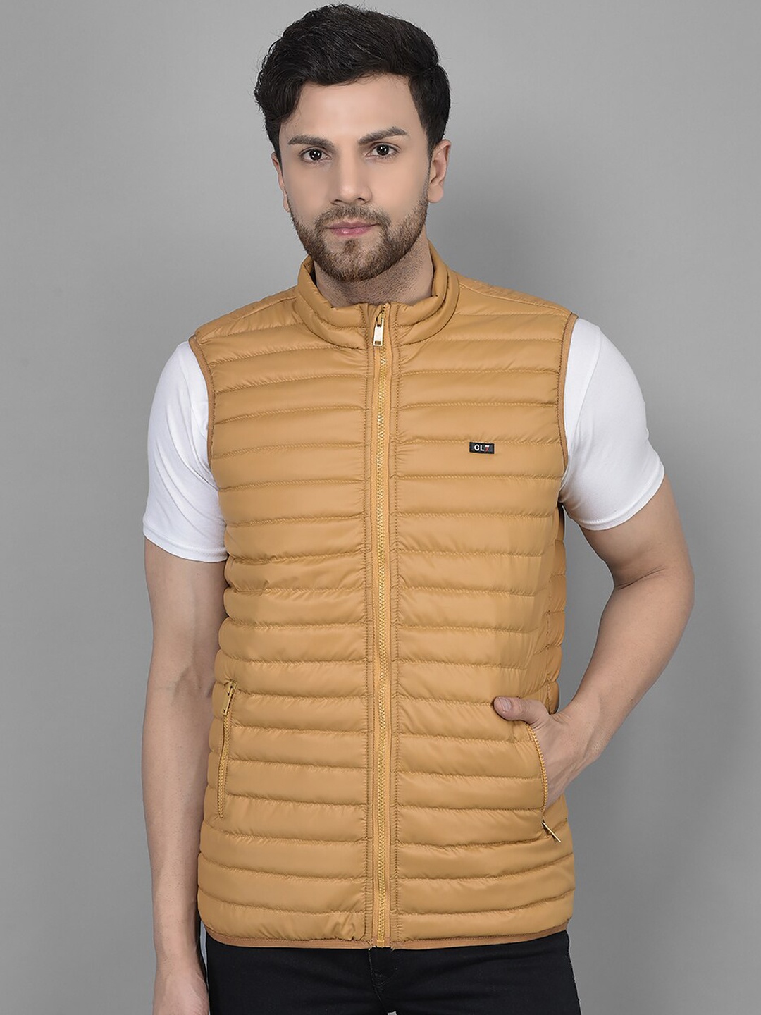 

Canary London Mock Collar Sleeveless Lightweight Puffer Jacket, Mustard