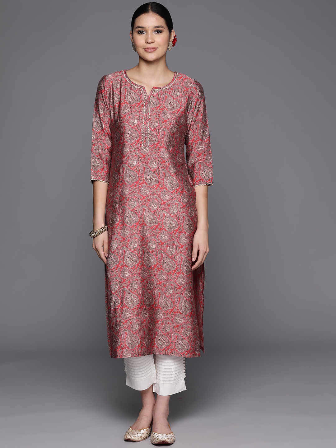 

Libas Ethnic Motifs Printed Kurta, Coral