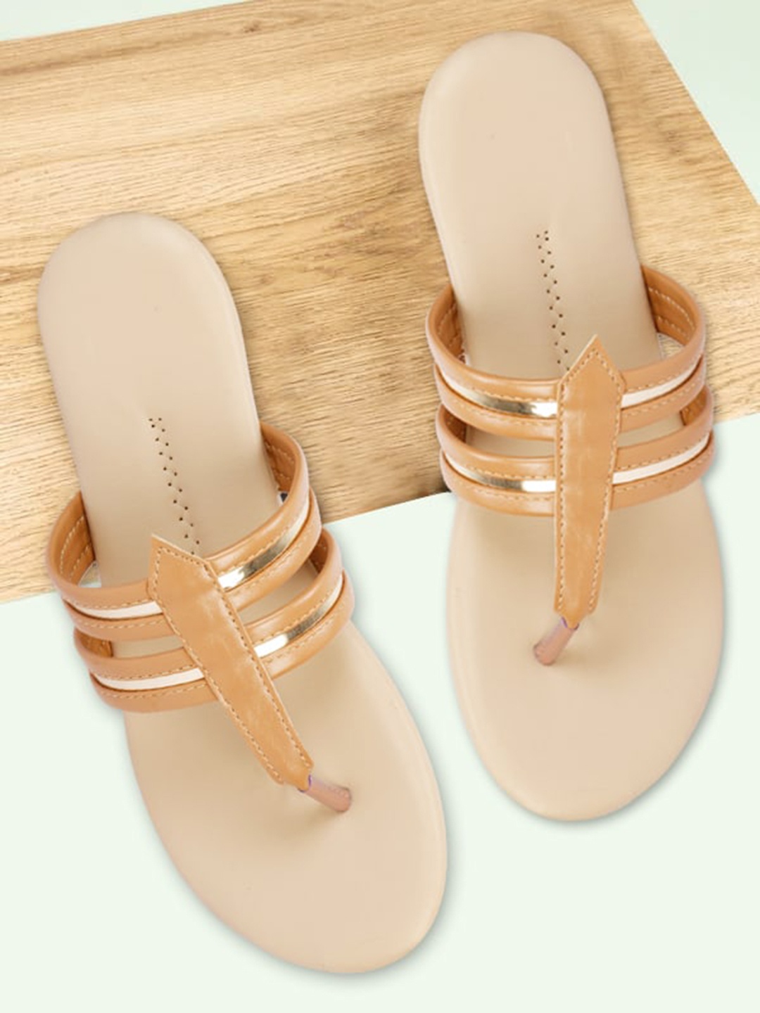 

sneakers villa Women Strappy Open Toe Flats, Beige