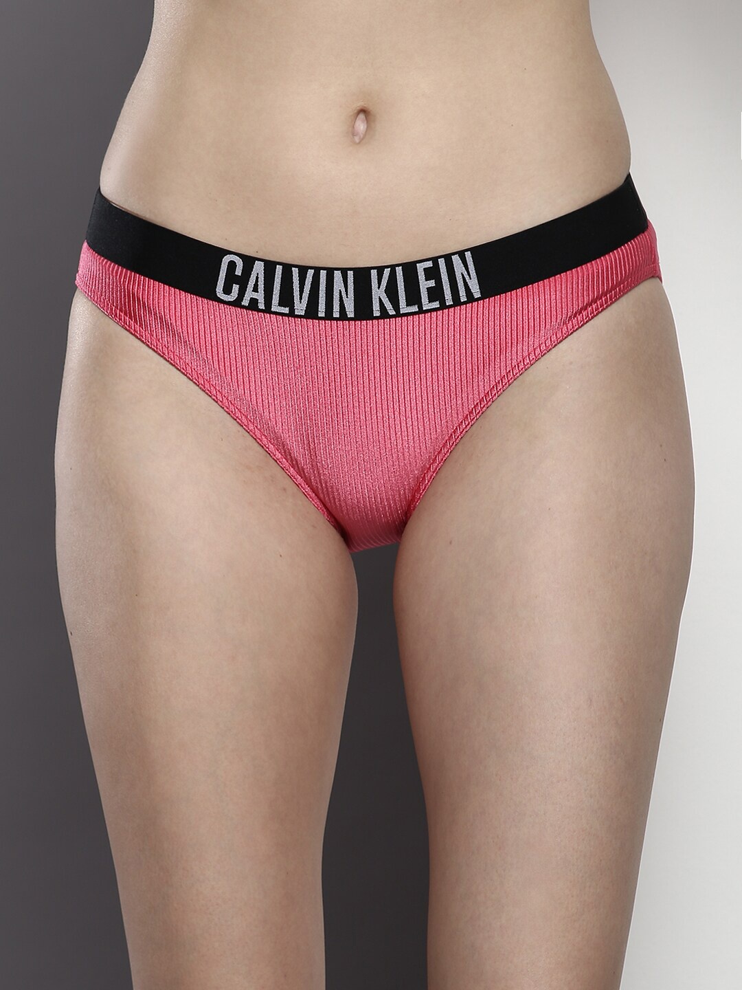 

Calvin Klein Underwear Women Brand Logo Printed Mid Rise Bikini Briefs, Pink