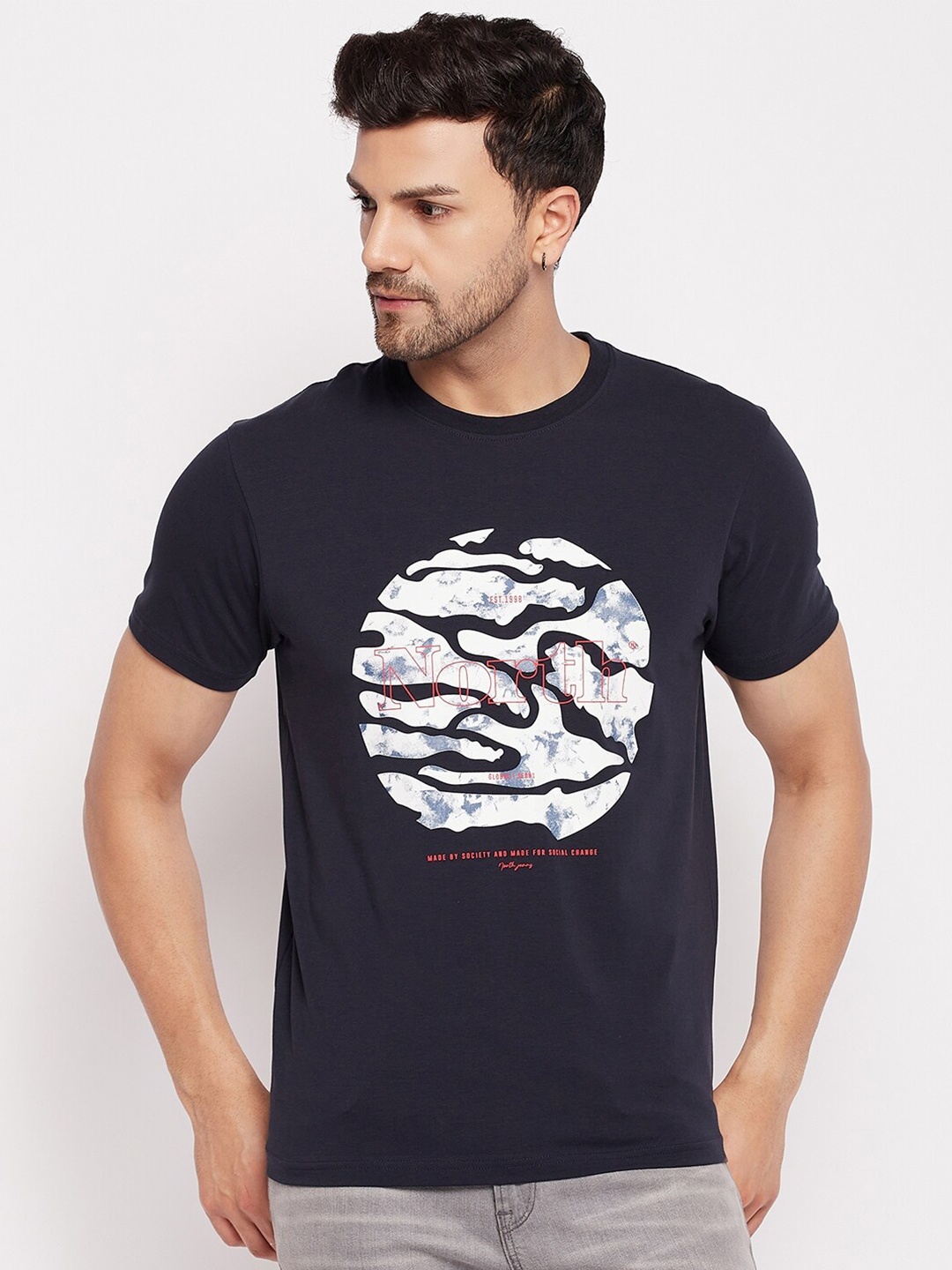 

98 Degree North Graphic Printed T-shirt, Navy blue