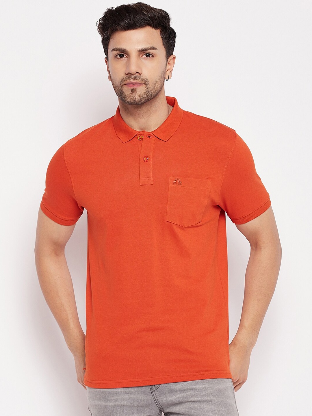 

98 Degree North Polo Collar Cotton Casual T-shirt, Rust