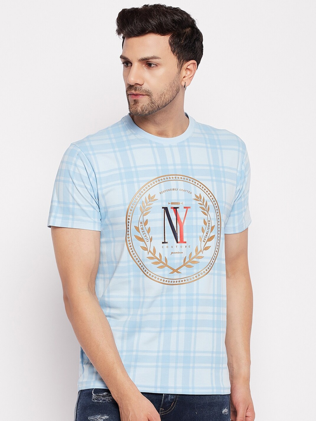 

98 Degree North Typography Printed T-shirt, Blue