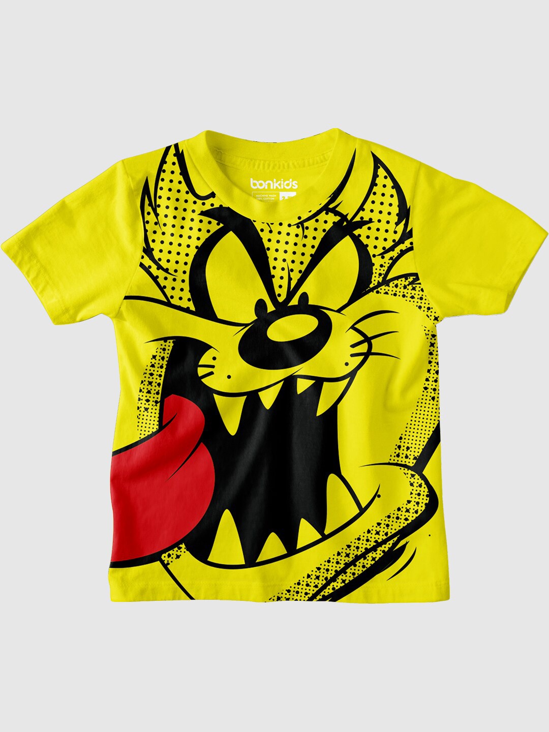 

BONKIDS Boys Graphic Printed Cotton Casual T-Shirt, Yellow