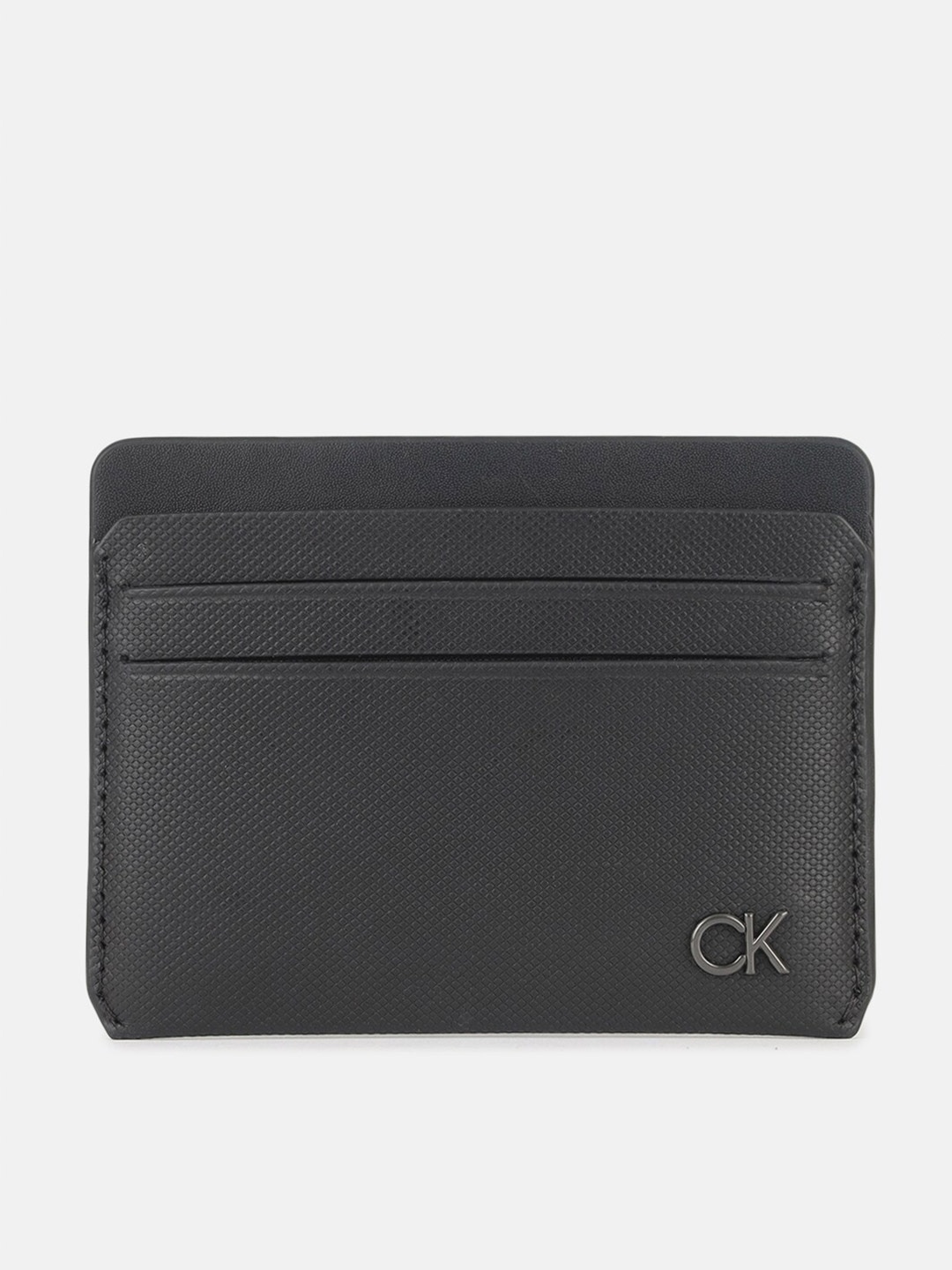 

Calvin Klein Jeans Men Textured Leather Card Holder, Black
