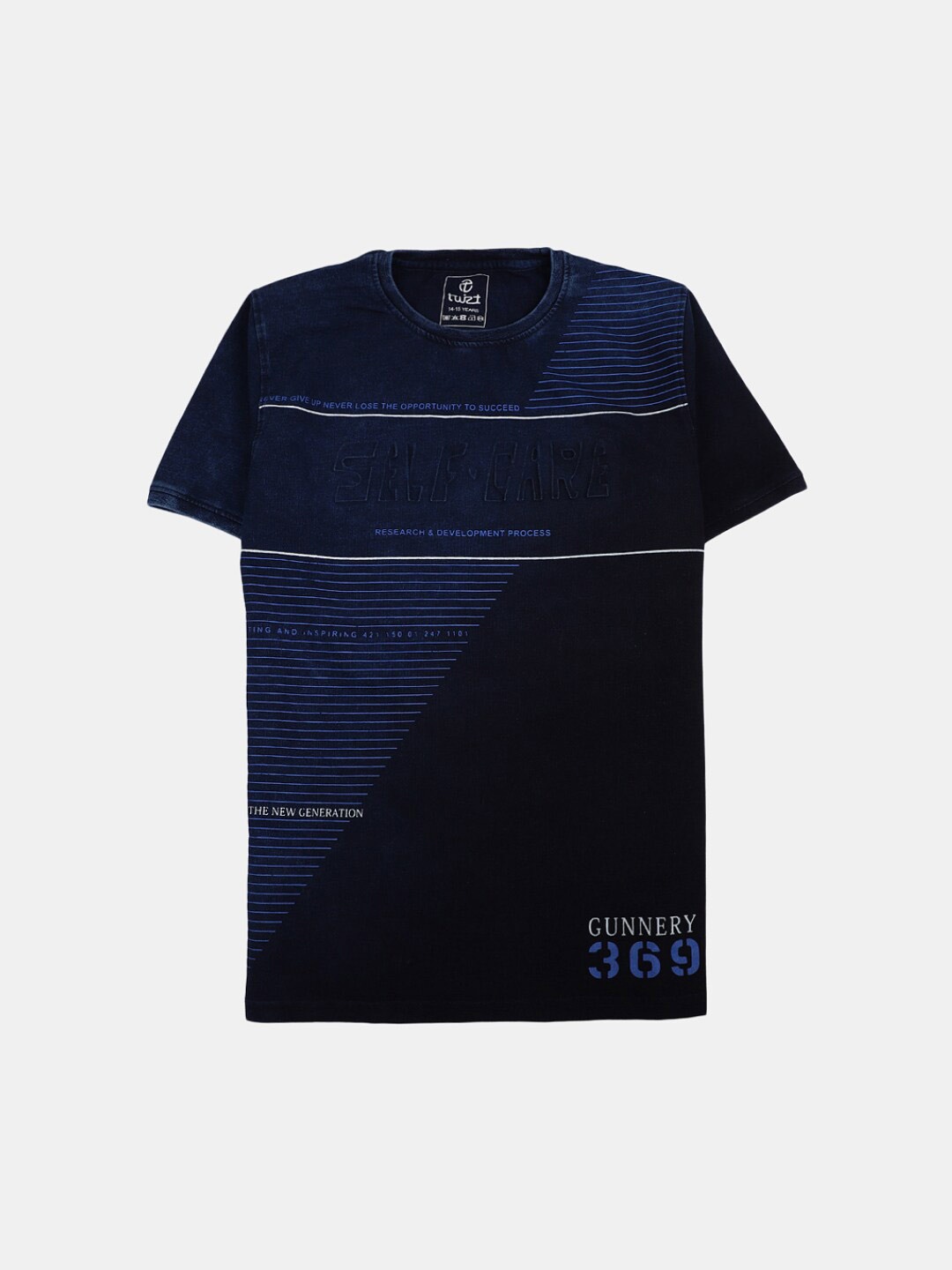 

V-Mart Boys Geometric Printed Cotton T-shirt, Navy blue