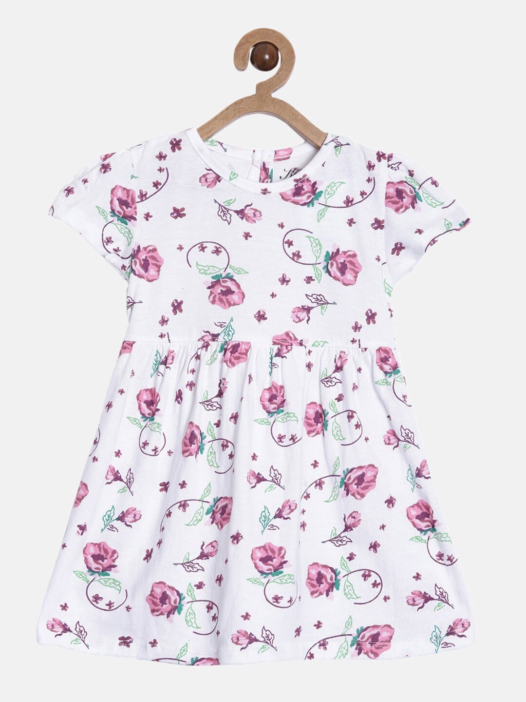 

Kryptic Girls Floral Print Fit & Flare Cotton Dress, White
