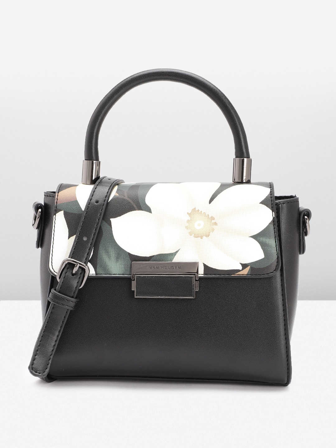 

Van Heusen Floral Printed Satchel, Black