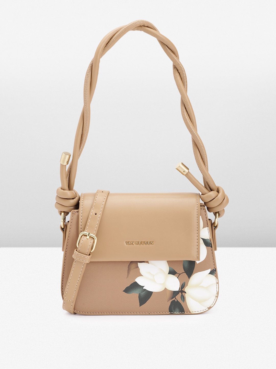 

Van Heusen Floral Printed Structured Shoulder Bag, Beige