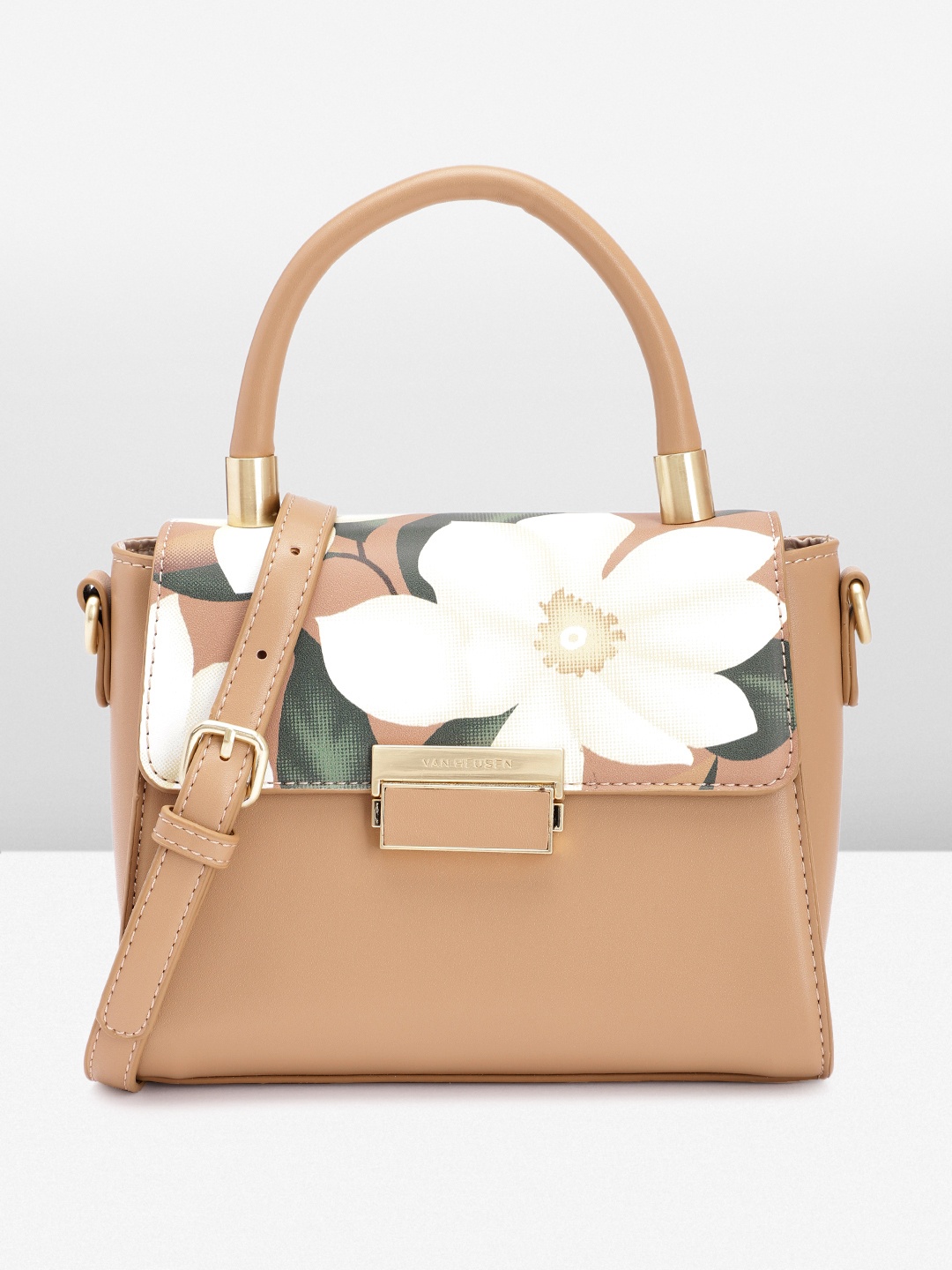 

Van Heusen Floral Printed Structured Satchel, Beige