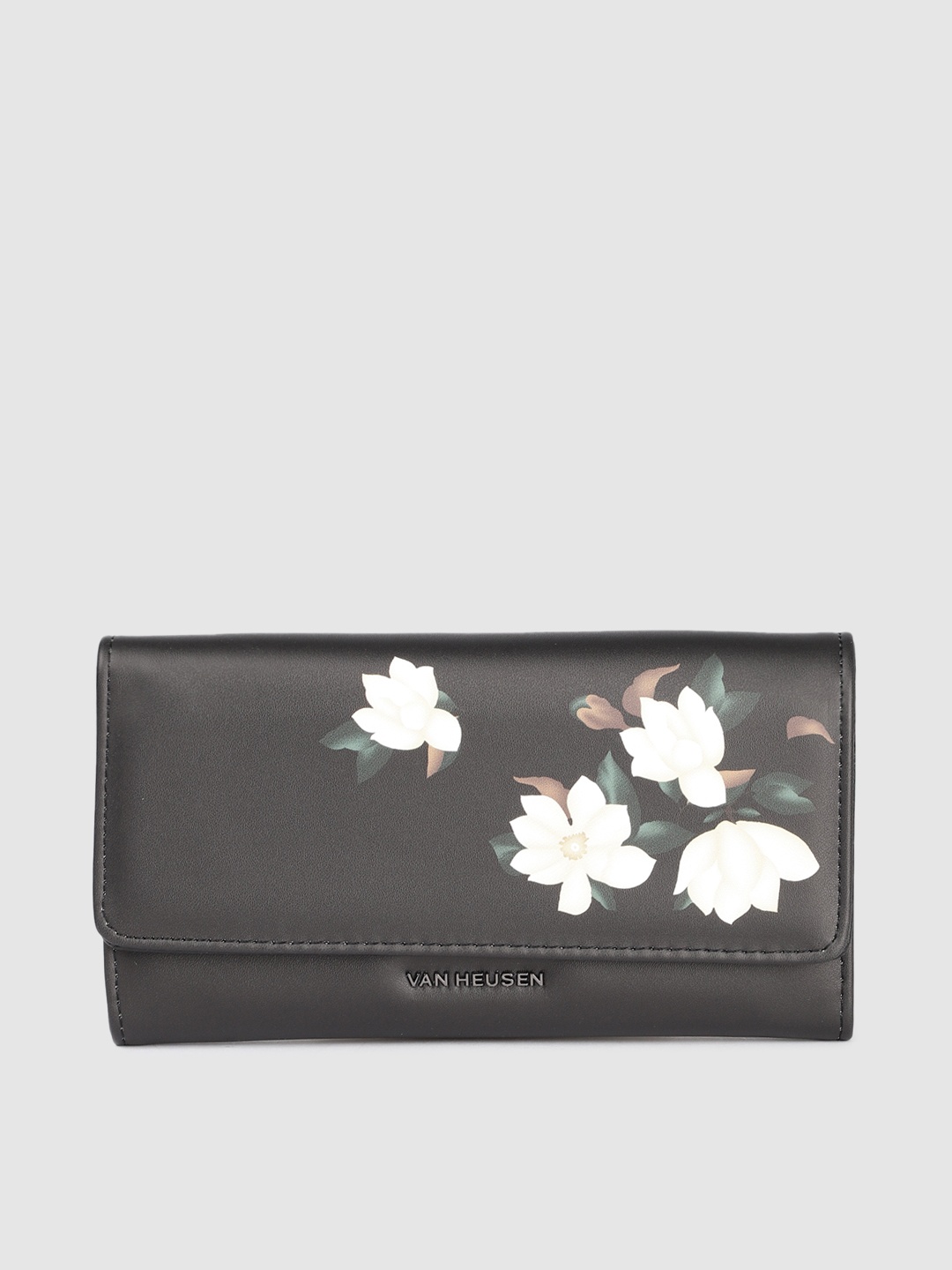 

Van Heusen Women Floral Printed Three Fold Wallet and Card Holder, Black
