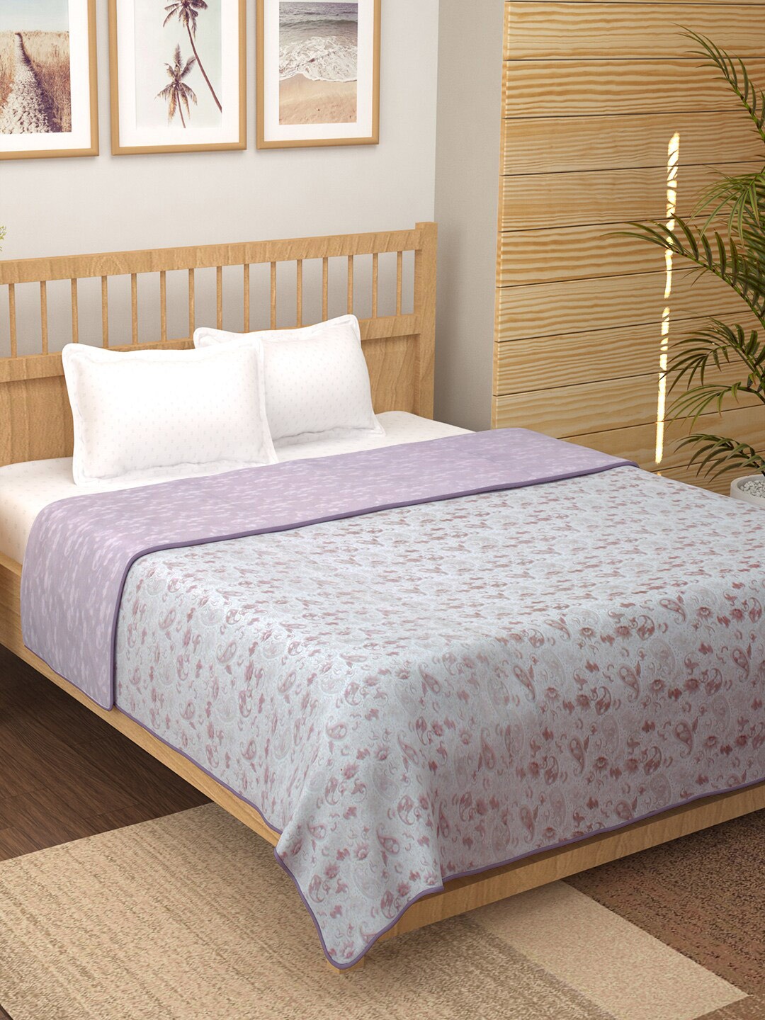 

Story@home Purple Printed AC Room 150 GSM Reversible Cotton Double Bed Dohar