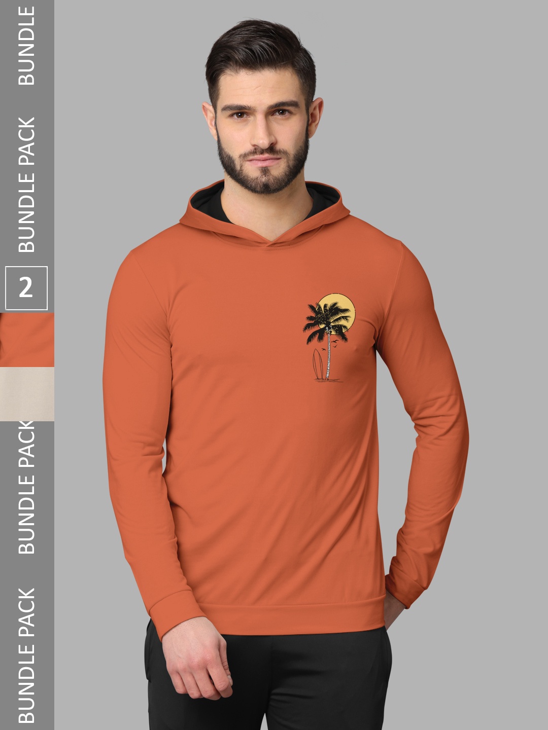 

BULLMER Pack Of 2 Graphic Printed Cotton Sweatshirt, Beige