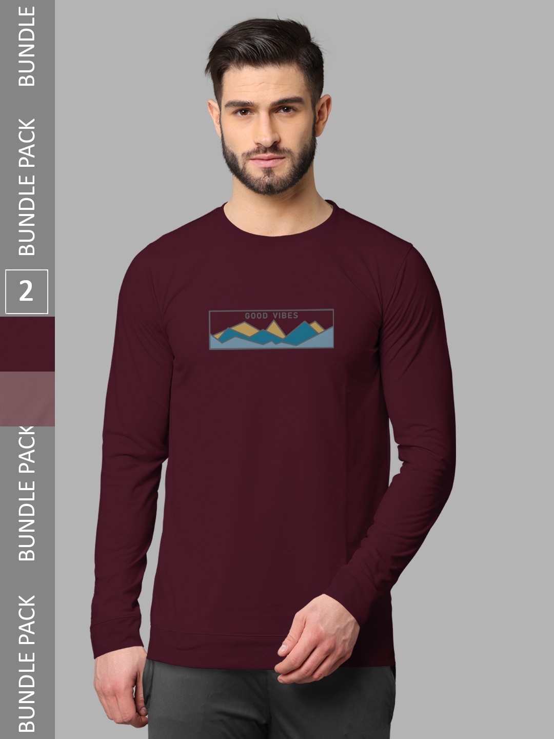 

BULLMER Pack Of 2 Graphic Printed Hooded Cotton Sweatshirt, Taupe