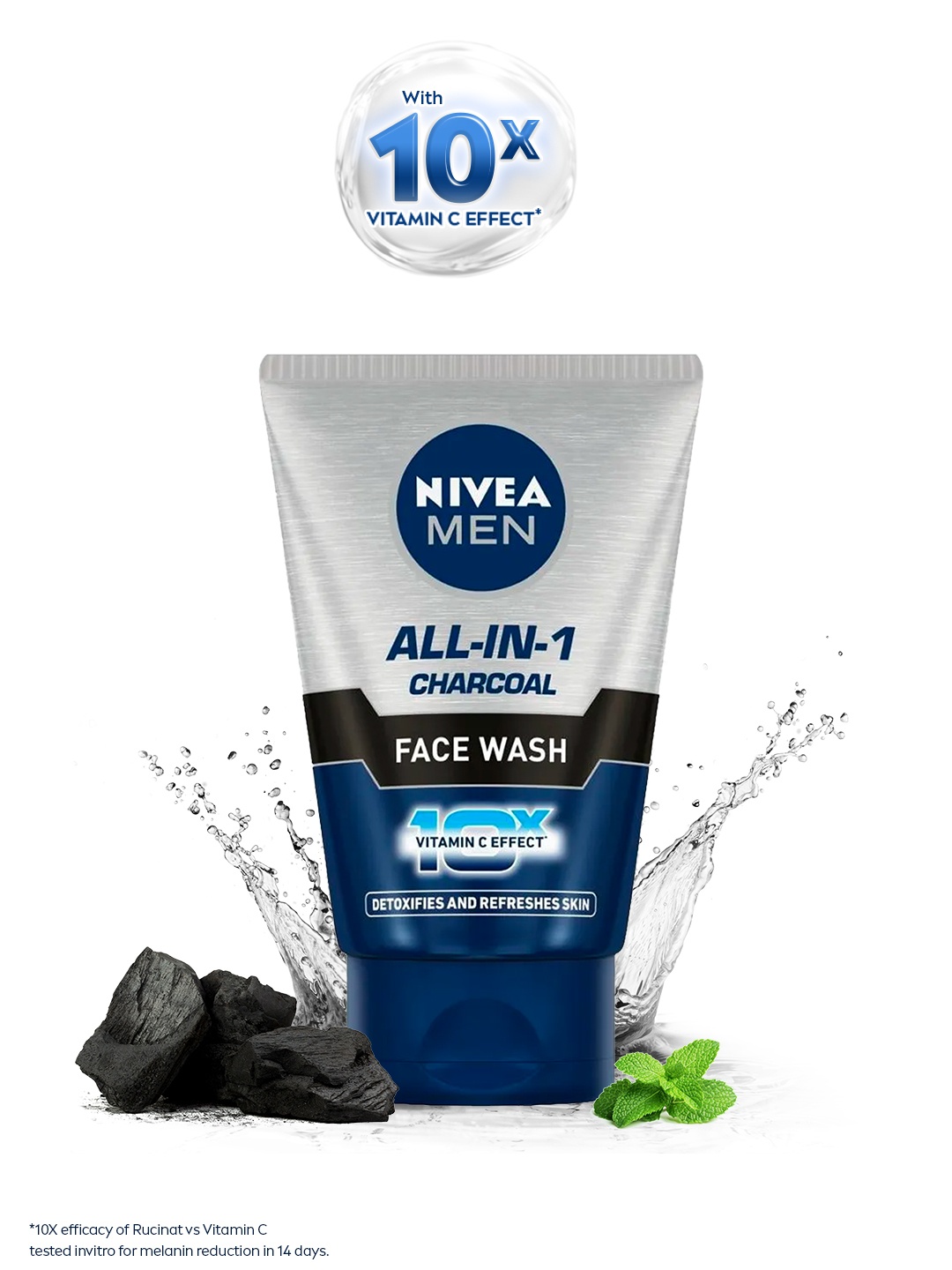 

Nivea Men All-in-1 10x Vitamin C Effect Charcoal Face Wash- 100 g, Navy blue