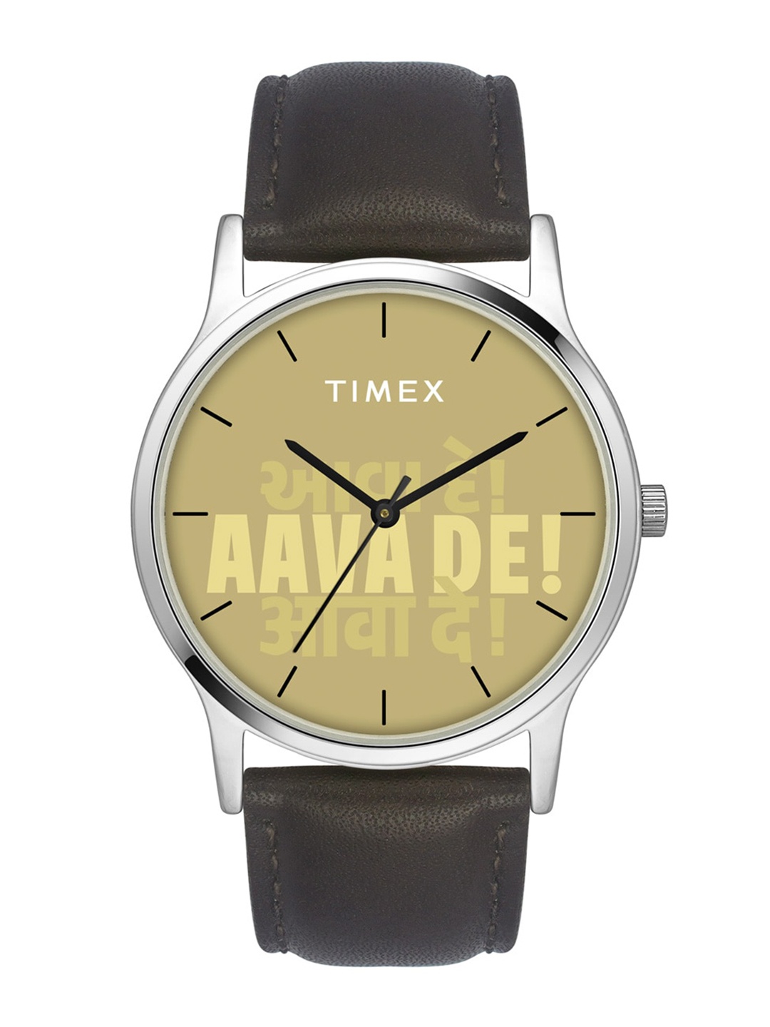 

Timex Men Brass Printed Dial & Leather Straps Analogue Watch TW00ZR562, Gold