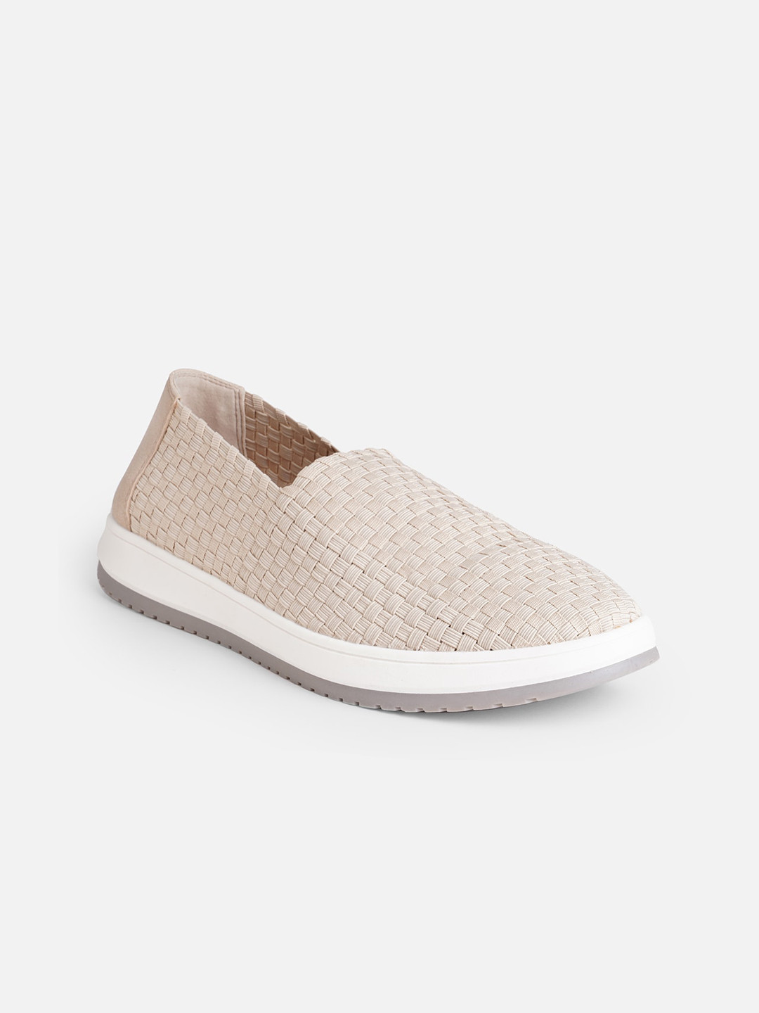 

ALDO Men Woven Design Slip-On Sneakers, Off white