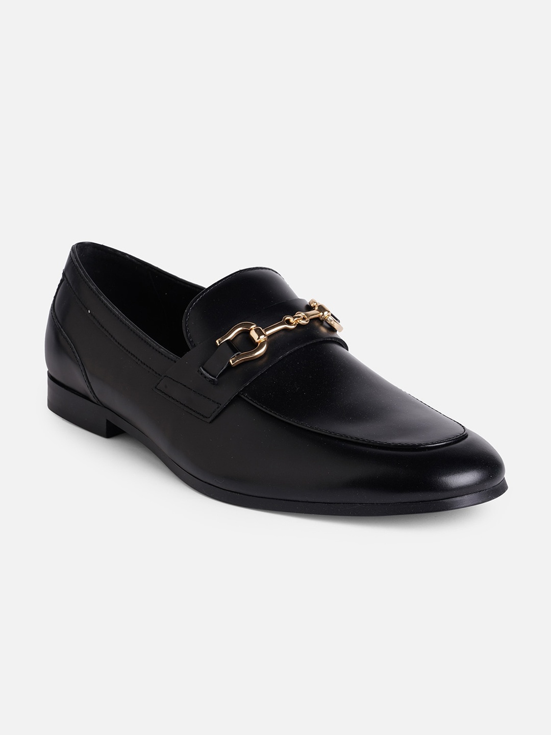 

ALDO Men Buckled Leather Formal Loafers, Black