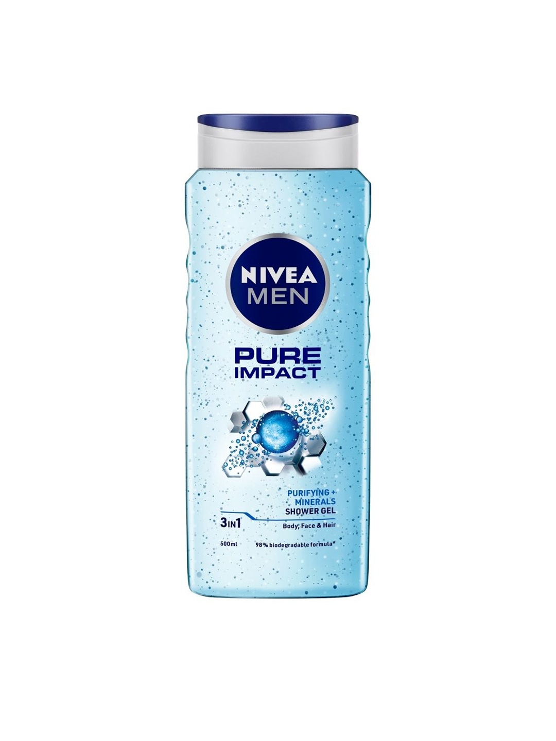 

Nivea Men Pure Impact Shower Gel for Body Face & Hair 500 ml, Blue