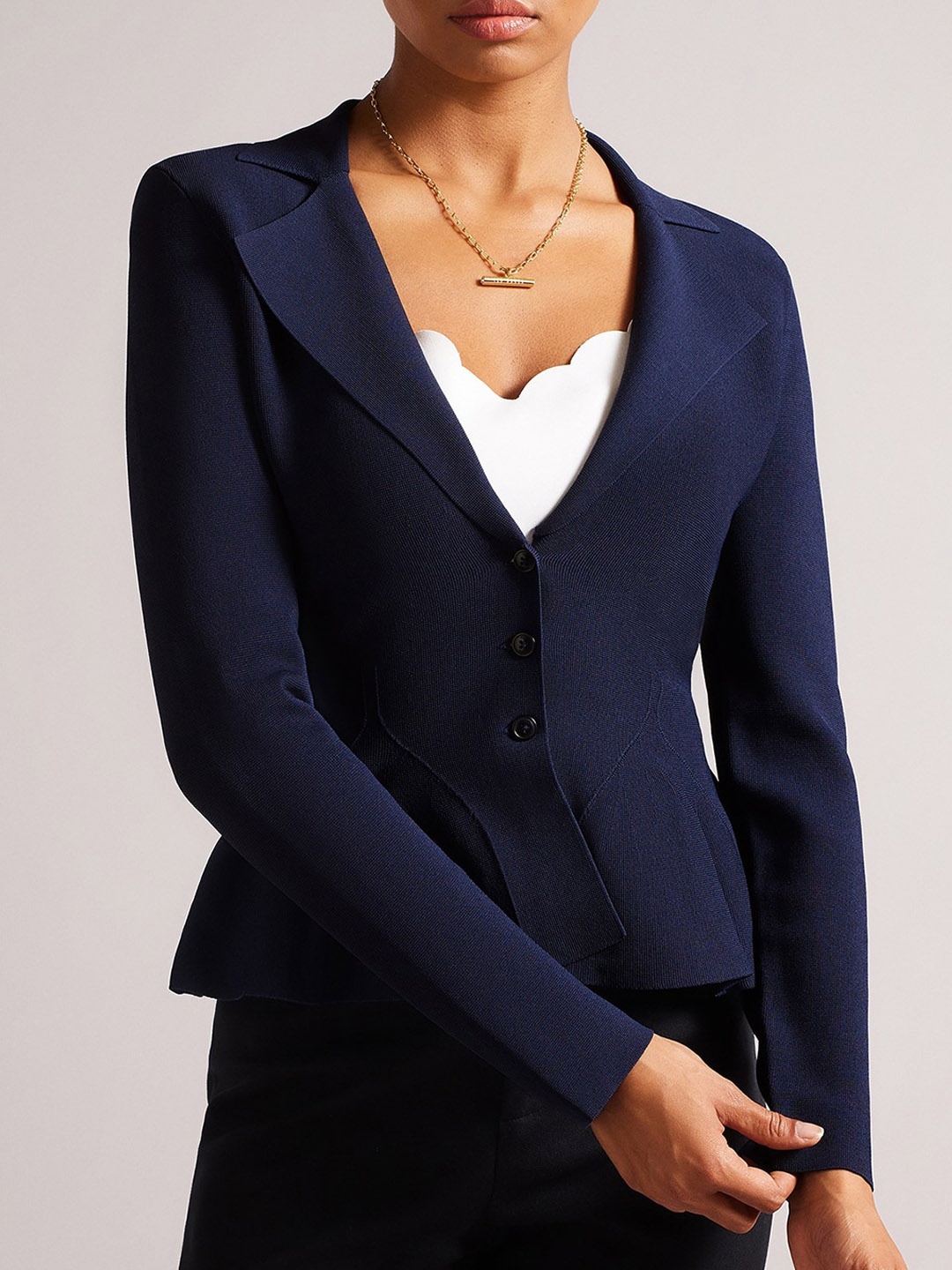 

Ted Baker Single Breasted A-Line Blazer, Navy blue