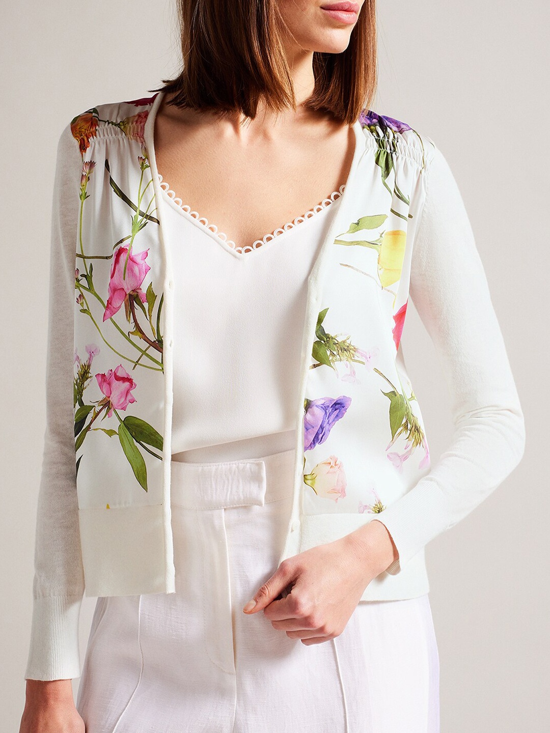 

Ted Baker Floral Printed Cardigan, White
