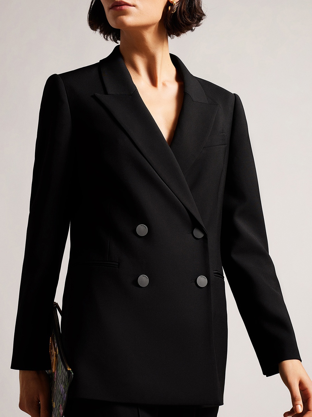 

Ted Baker Women Double-Breasted Formal Blazer, Black