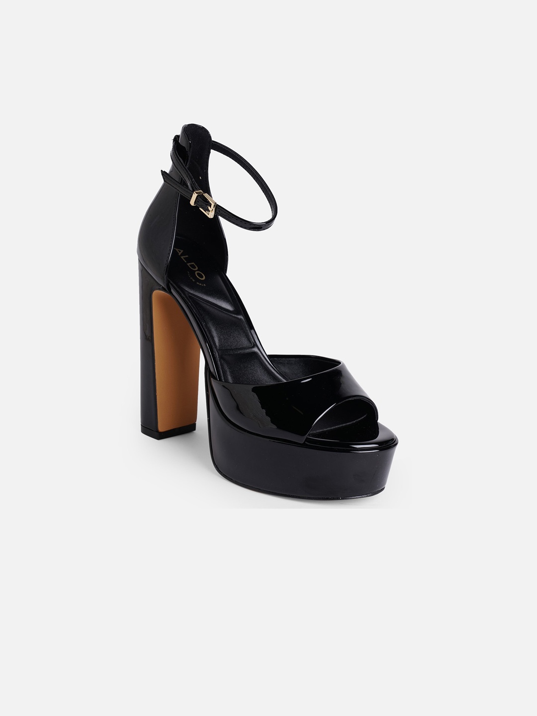 

ALDO NISSA Open Toe Platform Heels With Ankle Loop, Black