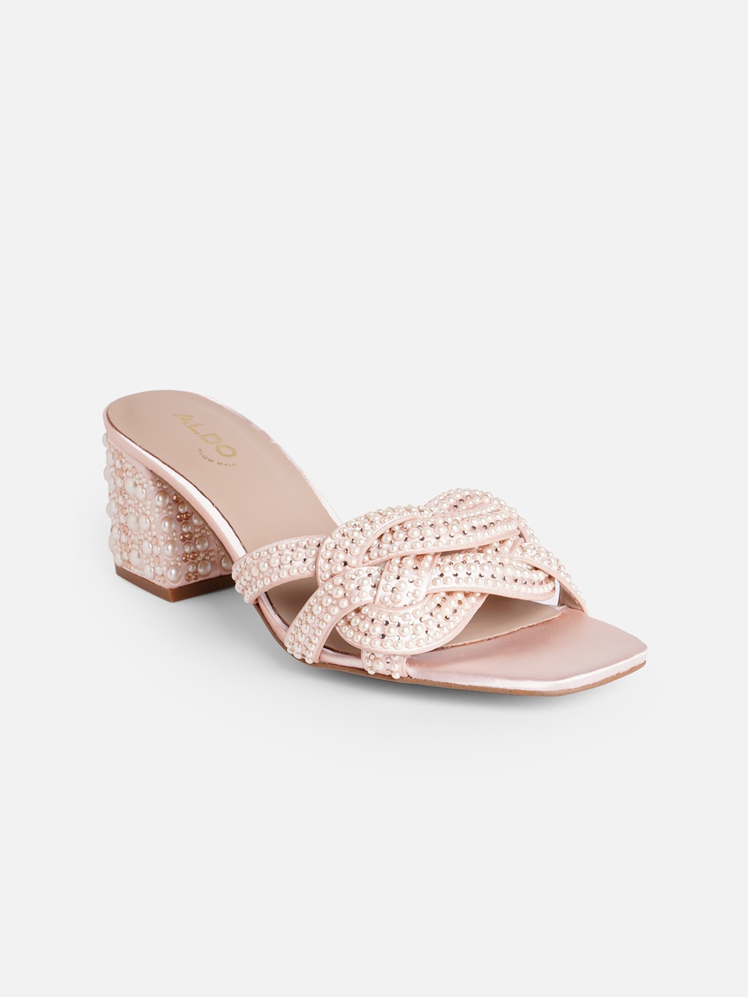 

ALDO GRANDLY Embellished Block Heels, Pink