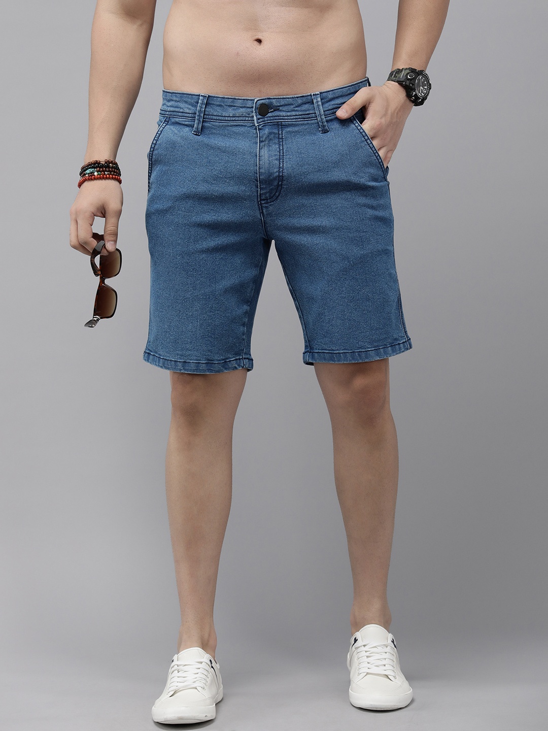 

Roadster Men Blue Denim Shorts