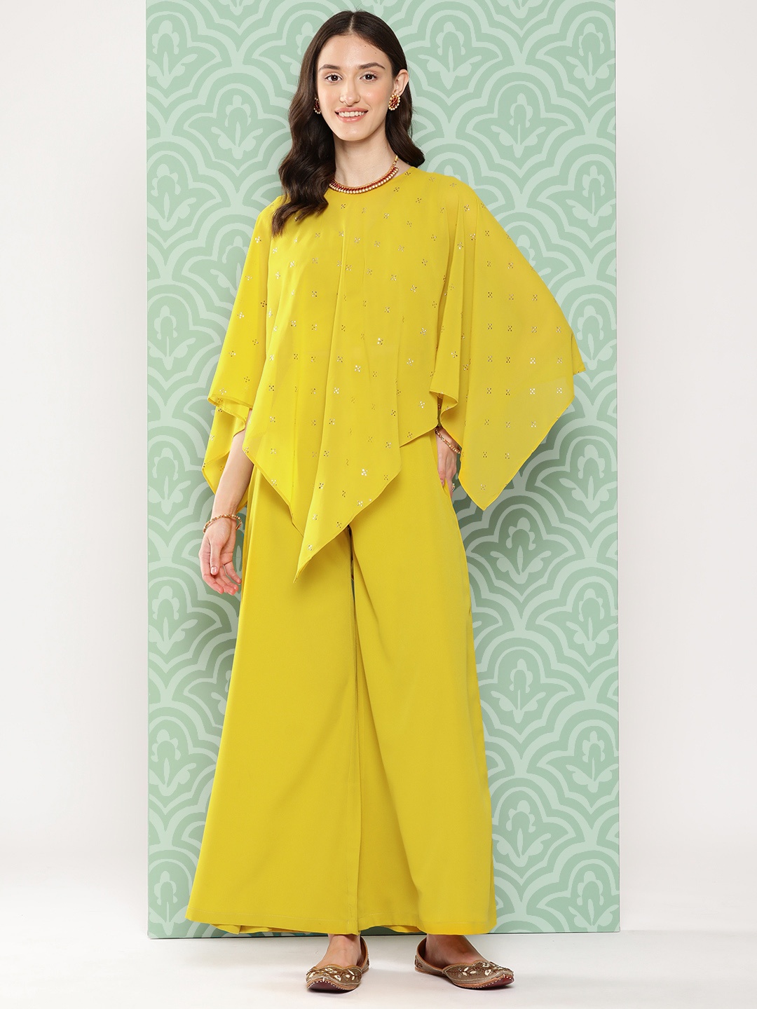 

Janasya Women Solid Co-Ords Set, Yellow