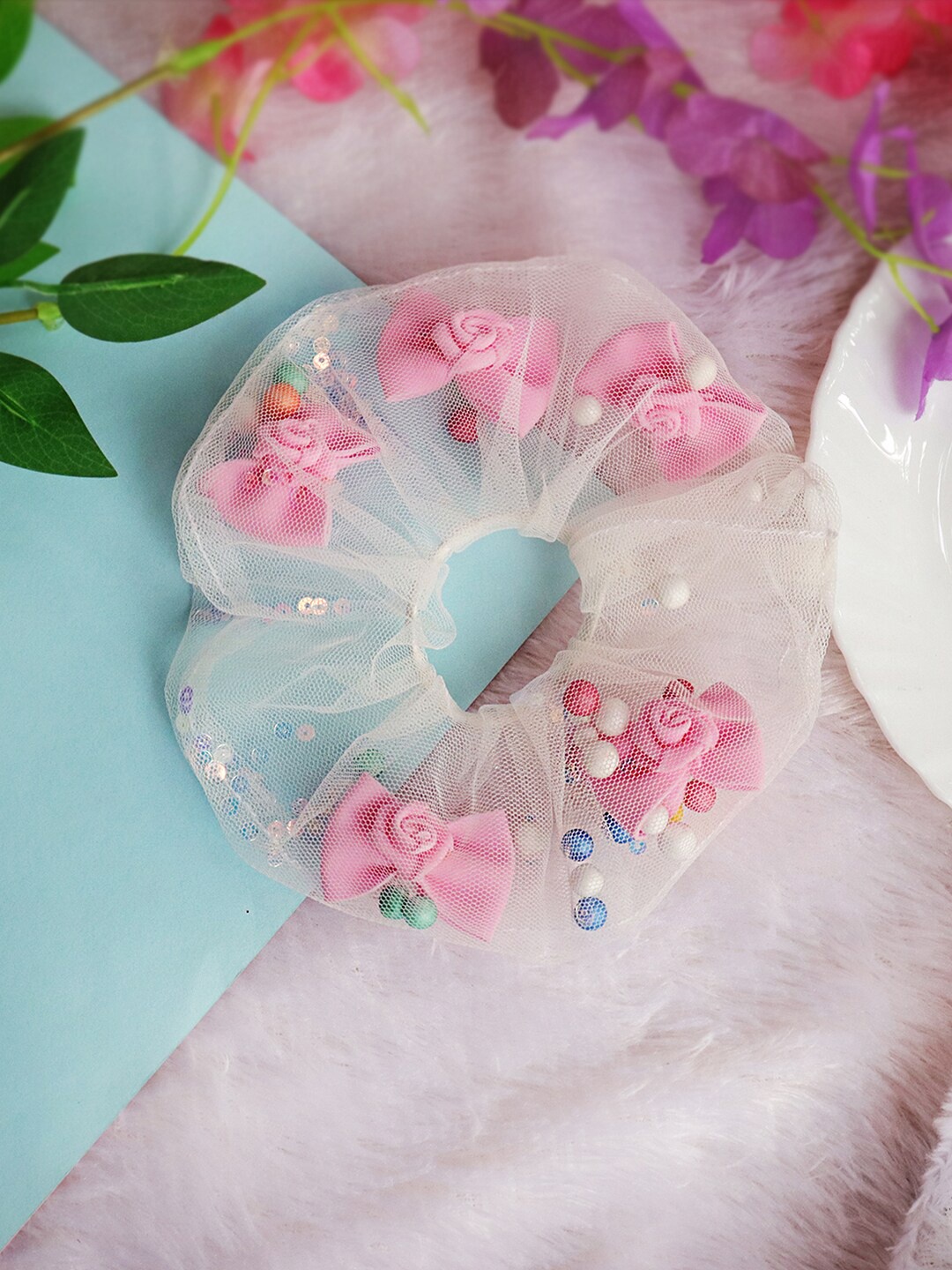 

Soho Boho Studio Kitty Dream Ponytail Holder, Pink