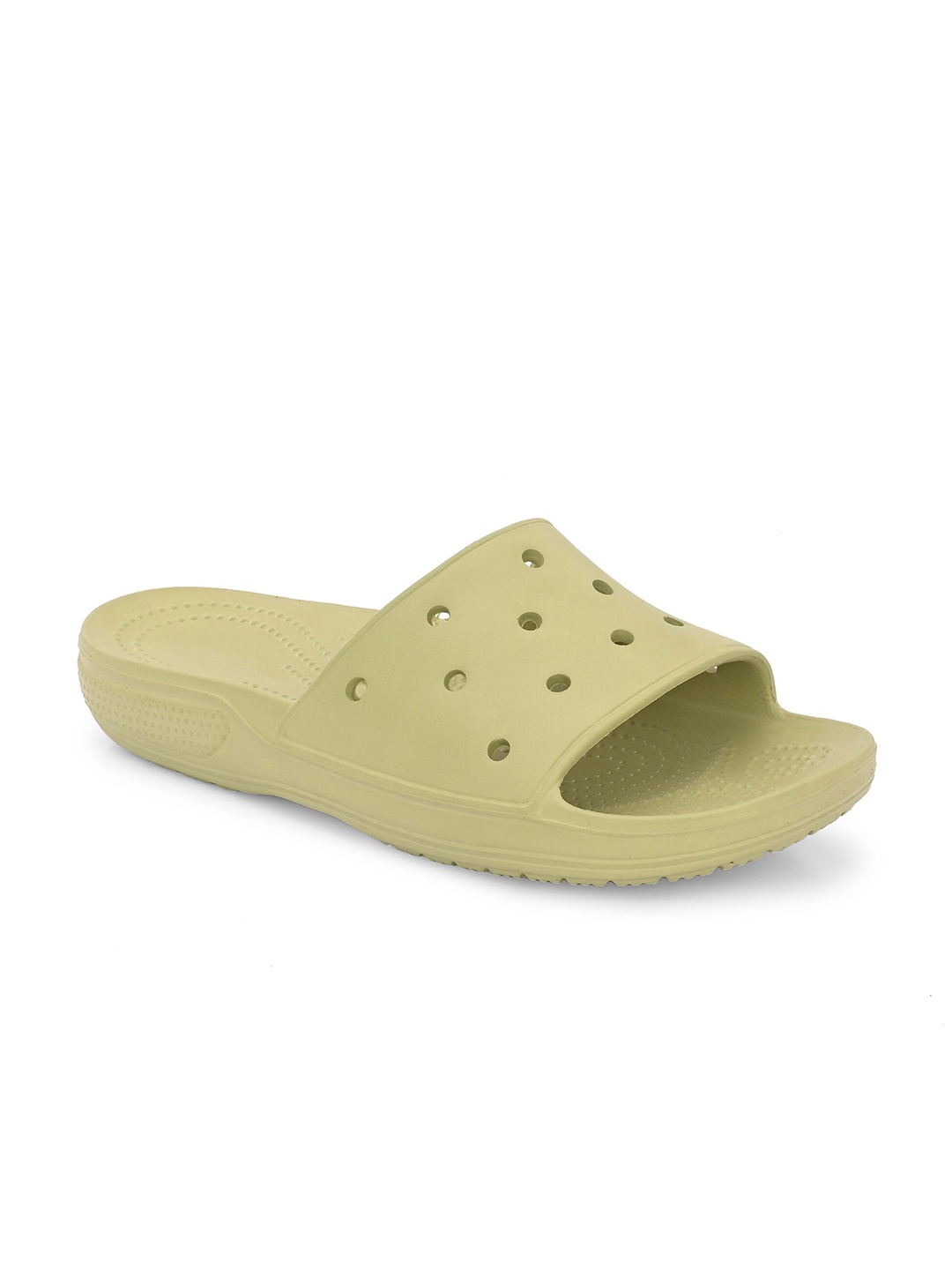 

HRX by Hrithik Roshan Men Green Solid Rubber Sliders, Olive