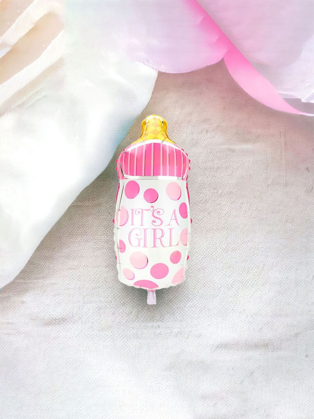 

Art Street Pink & White It's a Girl Baby Shower Bottle Shape Foil Balloon