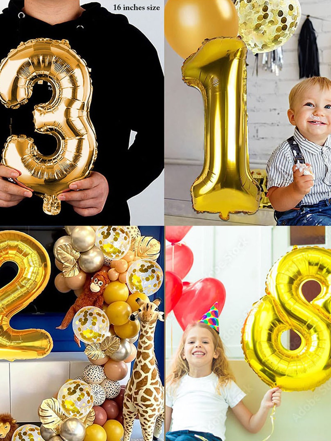 

Art Street Number 7 Foil Helium Balloon- 40.64 cm, Gold